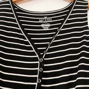 Black and White Striped Bodysuit